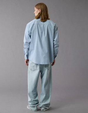 AE Everyday Relaxed Poplin Button-Up Shirt