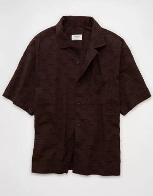 AE Poolside Textured Checkerboard Button-Up Shirt