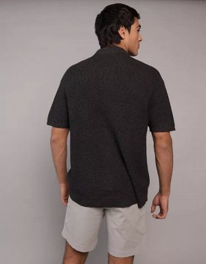 AE Waffle Button-Up Polo Shirt