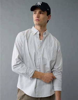 AE Everyday Oxford Striped Button-Up Shirt