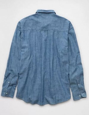 AE Everyday Relaxed Chambray Button-Up Shirt