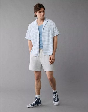 AE Terry Striped Button-Up Shirt