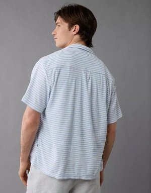 AE Terry Striped Button-Up Shirt