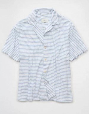 AE Terry Striped Button-Up Shirt