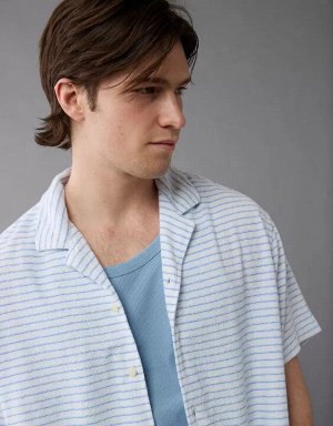 AE Terry Striped Button-Up Shirt
