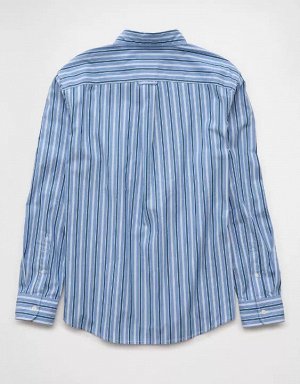 AE Everyday Poplin Striped Button-Up Shirt