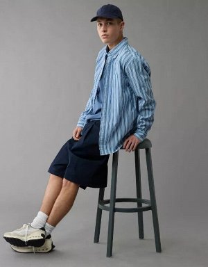 AE Everyday Poplin Striped Button-Up Shirt