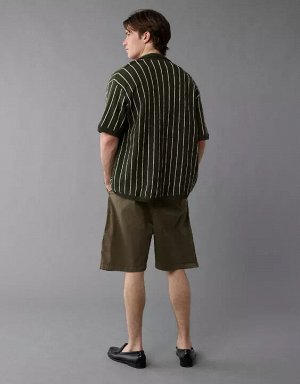 AE Weekend Pinstripe Button-Up Sweater Polo Shirt