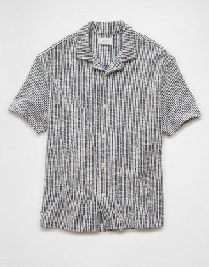 AE Textured Button-Up Camp Shirt