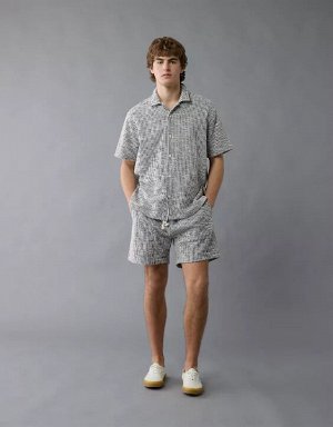 AE Textured Button-Up Camp Shirt