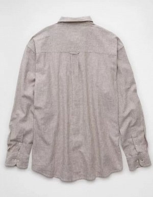 AE Everyday Relaxed Linen-Blend Button-Up Shirt