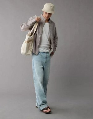 AE Everyday Relaxed Linen-Blend Button-Up Shirt