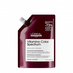 Сменный блок бессульфатного шампуня для окрашенных волос 'Oreal Professionnel Serie Expert Vitamino Color Spectrum Shampoo Refil 500мл