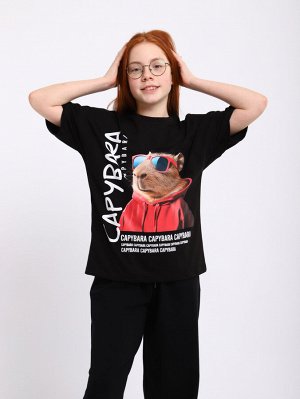 Футболка "Капибара" черный