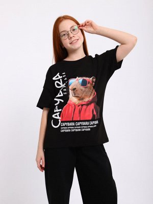 Футболка "Капибара" черный