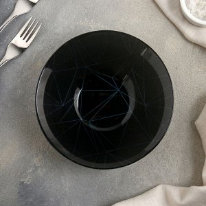 Салатник «Линеа Блэк», d=16,2 см, упрочнённый, цвет чёрный