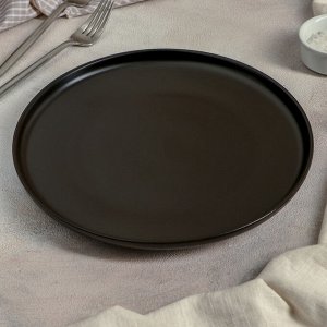 Тарелка обеденная «Селена», 25 см, цвет чёрный