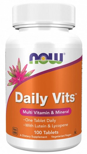 Мультивитамины (Daily Vits Multi) – NOW Foods – 100 таблеток – комплекс витаминов и минералов для ежедневной поддержки организма