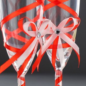 Набор свадебных бокалов для битья с лентой, 2 шт., красный