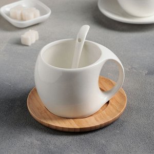 Чайная пара «Эстет», чашка 220 мл, деревянное блюдце