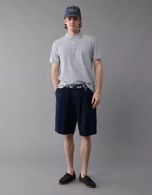 AE 24/7 Club Logo Striped Polo Shirt