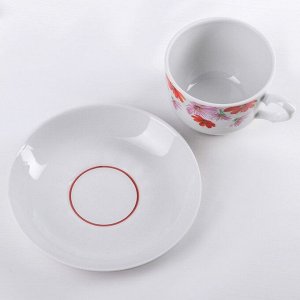 Чайная пара "Тюльпан. Космея": чашка чайная 250 мл, блюдце d=15 см