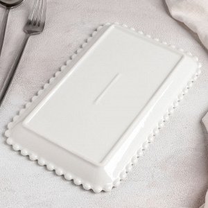 Блюдо прямоугольное «Классика», 25*16*2,5 см, цвет белый
