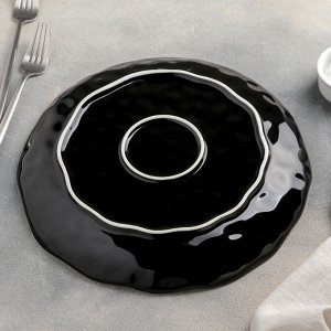 Тарелка обеденная «Инь-ян», 27?3 см, цвет чёрный/золотой