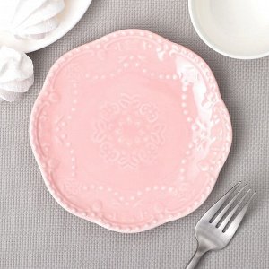 Тарелка десертная «Сьюзен», 14,5 см, цвет розовый