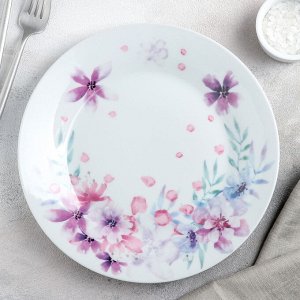 Тарелка обеденная  «Флора», d=24 см, цвет белый