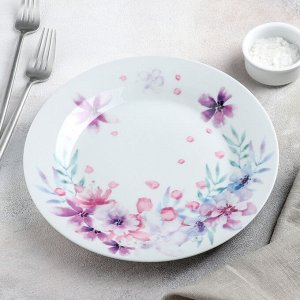 Тарелка обеденная «Флора», 24 см, цвет белый
