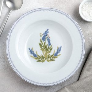 Тарелка суповая «Лаванда» 300 мл, 21?3,5 см, цвет белый