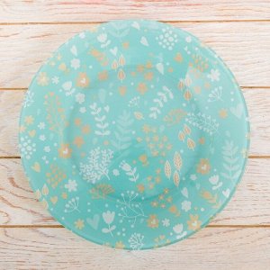 Стеклянная тарелка "Цветы", 22, 5 см