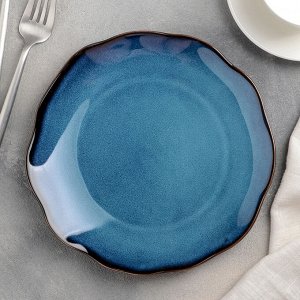 Тарелка десертная «Галактика», d=20 см, цвет голубой