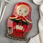 Блюдо сервировочное Доляна «Матрёшка в красном», 20,4Х13,5 см