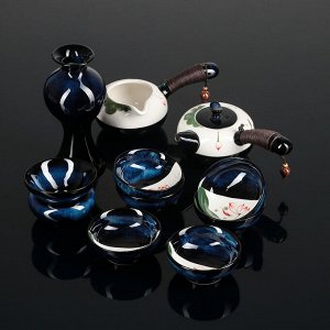 Набор для чайной церемонии "Лотос", 10 предметов: чайник 150 мл, 6 чашек 50 мл, чахай 150 мл, сито, ваза