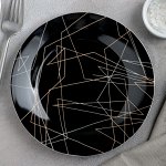 Тарелка пирожковая Доляна «Кассиопея», d=19 см, цвет чёрный