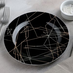 Тарелка пирожковая Доляна «Кассиопея», d=19 см, цвет чёрный