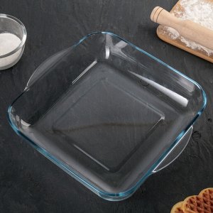 Набор квадратной посуды из жаропрочного стекла для запекания Borcam, 2 предмета: 3,2 л, 1,95 л