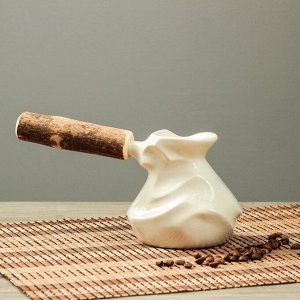 Турка для кофе "Органик", с деревянной ручкой, 0,3 л, микс
