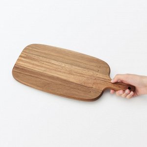 MUJI Acacia Double-Sided Cutting Board with Handle – двухсторонняя разделочная доска из акации с ручкой – большая