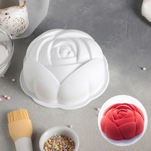 Форма для муссовых десертов и выпечки Доляна «Роза», 17?5,5 см, цвет белый
