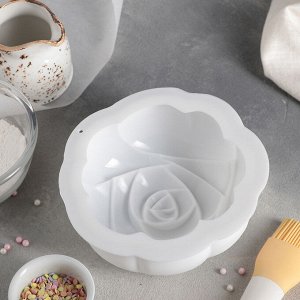 Форма для муссовых десертов и выпечки Доляна «Роза», 17x5,5 см, цвет белый