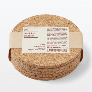 MUJI Cork Coasters - набор пробковых подставок под чашки (5 шт.)