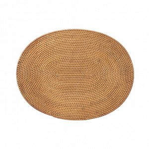 MUJI Oval Woven Placemat - овальная плетёная подставка из натуральных трав (40×30 см)