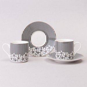 Элегантный кофейный набор "Top Style" для двоих на 4 предмета, 180 мл, 1 шт.