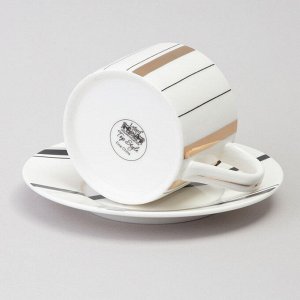 Чайный набор из фарфора LEFARD TOP STYLE на 2 персоны, 250 мл — современная классика с геометрическим принтом, подарочная упаковка, 1 шт.