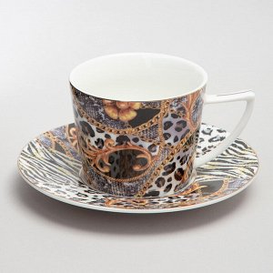 Чайный набор из фарфора "Эклектика TOP STYLE" на 2 персоны, 4 предмета, 250 мл, в подарочной коробке, 1 шт.