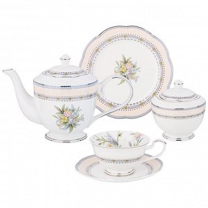 Фарфоровый чайный сервиз "Garden Elegance" на 6 персон, 20 предметов, 1 шт.