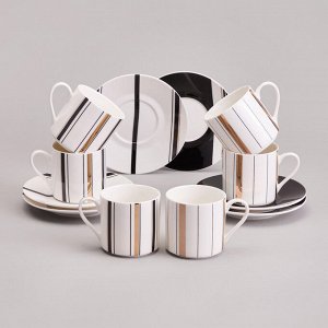 Элегантный кофейный набор "Top Style" на 6 персон, 12 предметов, 180 мл, 1 шт.